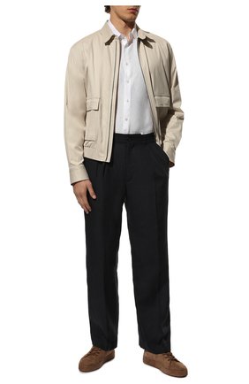 Мужская льняная рубашка GIORGIO ARMANI белого цвета по цене 42950 руб., арт. 8WGCCZ97/TZ256 | Фото 2 Мужская льняная рубашка GIORGIO ARMANI белого цвета, арт. 8WGCCZ97/TZ256 | Фото 2 (Рукава: Длинные; Длина (для топов): Стандартные; Материал внешний: Лен; Случай: Повседневный; Воротник: Кент; Манжеты: На пуговицах; Принт: Однотонные; Мужское Кросс-КТ: Рубашка-одежда)