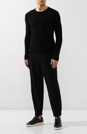 Мужской кашемировый джемпер BOTTEGA VENETA черного цвета по цене 95600 руб., арт. 603600/VKNC0 | Фото 2 Мужской кашемировый джемпер BOTTEGA VENETA черного цвета, арт. 603600/VKNC0 | Фото 2 (Длина (для топов): Стандартные; Рукава: Длинные; Материал внешний: Шерсть, Кашемир; Принт: Без принта; Мужское Кросс-КТ: Джемперы; Вырез: Круглый)