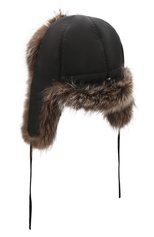 Мужская шапка-ушанка из меха енота FURLAND коричневого цвета, арт. 0001113910003300006 | Фото 2 (Материал: Текстиль, Натуральный мех)