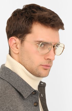 Мужские солнцезащитные очки MONCLER золотого цвета по цене 23130 руб., арт. ML 0104 032 57 С/З ОЧКИ | Фото 2 Мужские солнцезащитные очки MONCLER золотого цвета, арт. ML 0104 032 57 С/З ОЧКИ | Фото 2