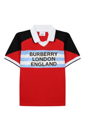 Детское хлопковое поло BURBERRY красного цвета по цене 8855 руб., арт. 8025300 | Фото 1 Детское хлопковое поло BURBERRY красного цвета, арт. 8025300 | Фото 1