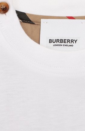 Детский хлопковая футболка BURBERRY бежевого цвета по цене 9200 руб., арт. 8022119 | Фото 3 Детский хлопковая футболка BURBERRY бежевого цвета, арт. 8022119 | Фото 3