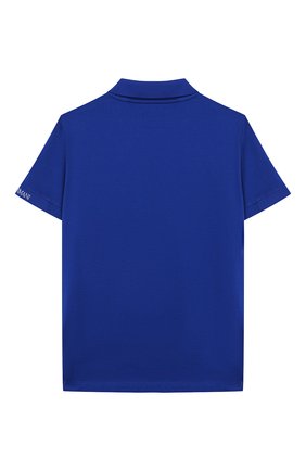 Детское хлопковое поло EMPORIO ARMANI синего цвета по цене 7395 руб., арт. 3H4F61/4JFGZ | Фото 2 Детское хлопковое поло EMPORIO ARMANI синего цвета, арт. 3H4F61/4JFGZ | Фото 2