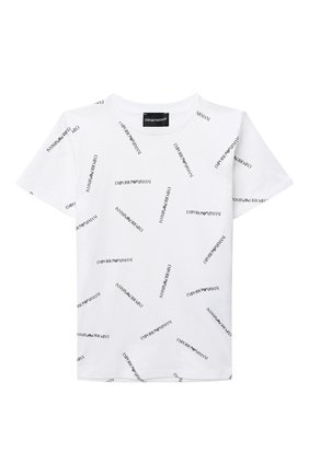 Детская хлопковая футболка EMPORIO ARMANI белого цвета по цене 4990 руб., арт. 3H4TD7/4J09Z | Фото 1 Детская хлопковая футболка EMPORIO ARMANI белого цвета, арт. 3H4TD7/4J09Z | Фото 1