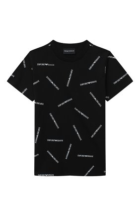 Детская хлопковая футболка EMPORIO ARMANI черного цвета по цене 4990 руб., арт. 3H4TD7/4J09Z | Фото 1 Детская хлопковая футболка EMPORIO ARMANI черного цвета, арт. 3H4TD7/4J09Z | Фото 1
