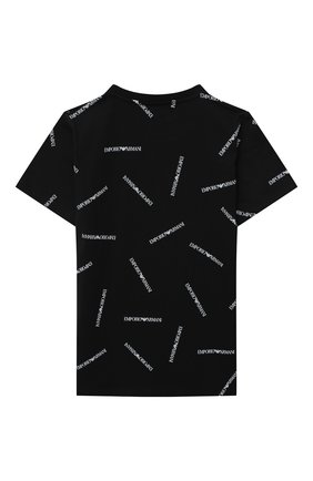 Детская хлопковая футболка EMPORIO ARMANI черного цвета по цене 4990 руб., арт. 3H4TD7/4J09Z | Фото 2 Детская хлопковая футболка EMPORIO ARMANI черного цвета, арт. 3H4TD7/4J09Z | Фото 2