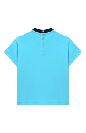 Детский хлопковая футболка EMPORIO ARMANI голубого цвета, арт. 3HHT01/3J2IZ | Фото 2 (Материал внешний: Хлопок; Рукава: Короткие; Статус проверки: Проверена категория)