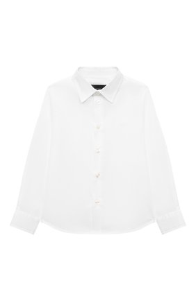 Детская хлопковая рубашка EMPORIO ARMANI белого цвета по цене 6995 руб., арт. 8N4CJ0/1N06Z | Фото 1 Детская хлопковая рубашка EMPORIO ARMANI белого цвета, арт. 8N4CJ0/1N06Z | Фото 1