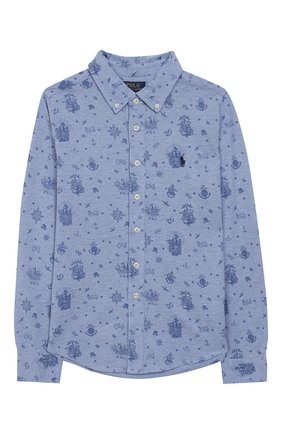Детская хлопковая рубашка POLO RALPH LAUREN голубого цвета по цене 5885 руб., арт. 322765966 | Фото 1 Детская хлопковая рубашка POLO RALPH LAUREN голубого цвета, арт. 322765966 | Фото 1