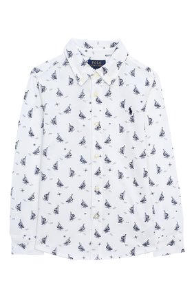 Детская хлопковая рубашка POLO RALPH LAUREN белого цвета по цене 5885 руб., арт. 322760472 | Фото 1 Детская хлопковая рубашка POLO RALPH LAUREN белого цвета, арт. 322760472 | Фото 1