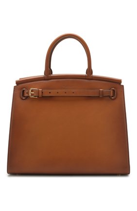 Женская сумка rl50 large RALPH LAUREN коричневого цвета, арт. 435770150 | Фото 1 (Материал: Натуральная кожа; Размер: large; Сумки-технические: Сумки top-handle)