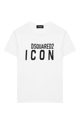 Детская хлопковая футболка DSQUARED2 белого цвета по цене 6995 руб., арт. DQ04EV-D00W5 | Фото 1 Детская хлопковая футболка DSQUARED2 белого цвета, арт. DQ04EV-D00W5 | Фото 1
