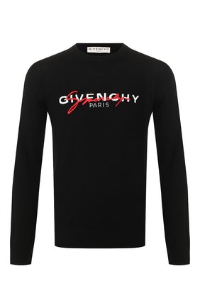 Мужской шерстяной джемпер GIVENCHY черного цвета по цене 68200 руб., арт. BM90B1404X | Фото 1 Мужской шерстяной джемпер GIVENCHY черного цвета, арт. BM90B1404X | Фото 1