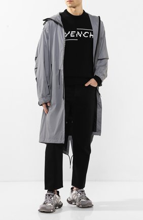 Мужской хлопковый свитер GIVENCHY черно-белого цвета по цене 56150 руб., арт. BM90B4401M | Фото 2 Мужской хлопковый свитер GIVENCHY черно-белого цвета, арт. BM90B4401M | Фото 2