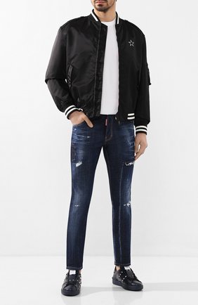 Мужские джинсы DSQUARED2 темно-синего цвета по цене 44150 руб., арт. S74LB0712/S30342 | Фото 2 Мужские джинсы DSQUARED2 темно-синего цвета, арт. S74LB0712/S30342 | Фото 2