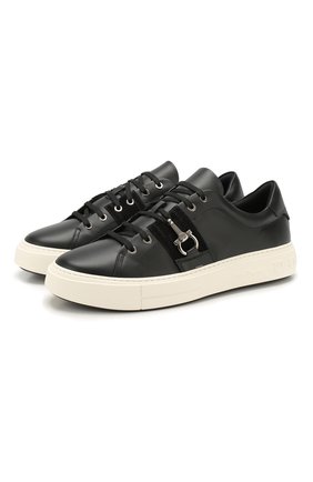 Мужские кожаные кеды SALVATORE FERRAGAMO черного цвета по цене 47750 руб., арт. Z-07278103E | Фото 1 Мужские кожаные кеды SALVATORE FERRAGAMO черного цвета, арт. Z-07278103E | Фото 1