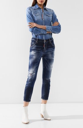 Женские джинсы DSQUARED2 темно-синего цвета по цене 47200 руб., арт. S75LB0271/S30342 | Фото 2 Женские джинсы DSQUARED2 темно-синего цвета, арт. S75LB0271/S30342 | Фото 2