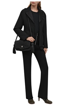 Женская хлопковая футболка BOTTEGA VENETA черного цвета по цене 25400 руб., арт. 607793/VA8E0 | Фото 2 Женская хлопковая футболка BOTTEGA VENETA черного цвета, арт. 607793/VA8E0 | Фото 2