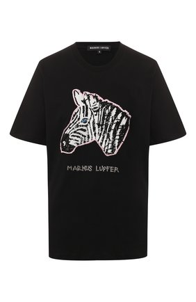 Женская хлопковая футболка MARKUS LUPFER черного цвета по цене 22350 руб., арт. TEE340 | Фото 1 Женская хлопковая футболка MARKUS LUPFER черного цвета, арт. TEE340 | Фото 1