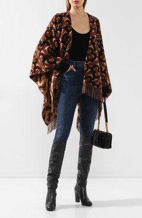 Женская шерстяное пончо BURBERRY коричневого цвета по цене 79950 руб., арт. 8021873 | Фото 2 Женская шерстяное пончо BURBERRY коричневого цвета, арт. 8021873 | Фото 2