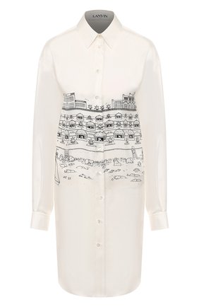 Женское шелковое платье LANVIN черно-белого цвета по цене 129500 руб., арт. RW-DR301I-4434-P20 | Фото 1 Женское шелковое платье LANVIN черно-белого цвета, арт. RW-DR301I-4434-P20 | Фото 1