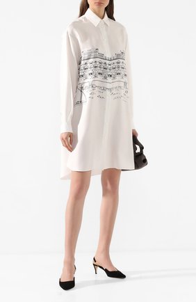 Женское шелковое платье LANVIN черно-белого цвета по цене 129500 руб., арт. RW-DR301I-4434-P20 | Фото 2 Женское шелковое платье LANVIN черно-белого цвета, арт. RW-DR301I-4434-P20 | Фото 2