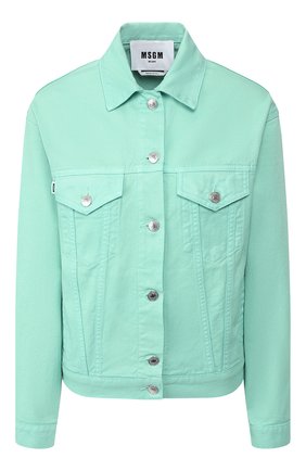 Женская джинсовая куртка MSGM светло-зеленого цвета по цене 25550 руб., арт. 2841MDH51T 207276 | Фото 1 Женская джинсовая куртка MSGM светло-зеленого цвета, арт. 2841MDH51T 207276 | Фото 1