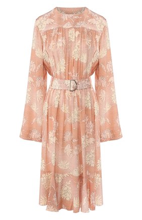Женское платье с поясом CHLOÉ розового цвета по цене 242500 руб., арт. CHC20SR060330 | Фото 1 Женское платье с поясом CHLOÉ розового цвета, арт. CHC20SR060330 | Фото 1 (Материал внешний: Шелк; Длина Ж (юбки, платья, шорты): До колена; Рукава: Длинные; Случай: Повседневный; Статус проверки: Проверена категория; Женское Кросс-КТ: Платье-одежда)