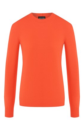 Женский кашемировый пуловер GIORGIO ARMANI оранжевого цвета, арт. 3HAM17/AM83Z | Фото 1 (Статус проверки: Проверена категория; Рукава: Длинные; Материал внешний: Кашемир, Шерсть; Длина (для топов): Стандартные; Женское Кросс-КТ: Пуловер-одежда)