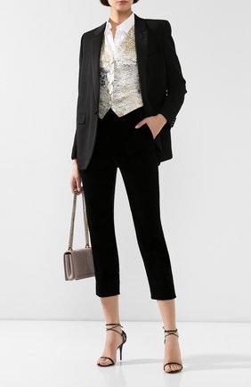 Женские хлопковые брюки DOLCE & GABBANA черного цвета по цене 49950 руб., арт. FTB00T/FUVJZ | Фото 2 Женские хлопковые брюки DOLCE & GABBANA черного цвета, арт. FTB00T/FUVJZ | Фото 2