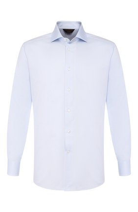 Мужская хлопковая сорочка ZEGNA COUTURE синего цвета по цене 51200 руб., арт. 702062/9NS0LB | Фото 1 Мужская хлопковая сорочка ZEGNA COUTURE синего цвета, арт. 702062/9NS0LB | Фото 1