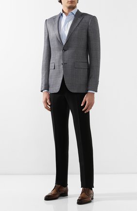 Мужская хлопковая сорочка ZEGNA COUTURE синего цвета по цене 51200 руб., арт. 702062/9NS0LB | Фото 2 Мужская хлопковая сорочка ZEGNA COUTURE синего цвета, арт. 702062/9NS0LB | Фото 2