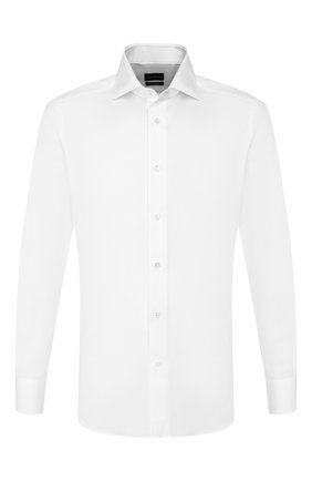 Мужская хлопковая сорочка ERMENEGILDO ZEGNA белого цвета по цене 49350 руб., арт. 701500/9MS0BA | Фото 1 Мужская хлопковая сорочка ERMENEGILDO ZEGNA белого цвета, арт. 701500/9MS0BA | Фото 1 (Длина (для топов): Стандартные; Рукава: Длинные; Материал внешний: Хлопок; Статус проверки: Проверена категория; Случай: Формальный; Принт: Однотонные; Манжеты: На пуговицах; Воротник: Акула)