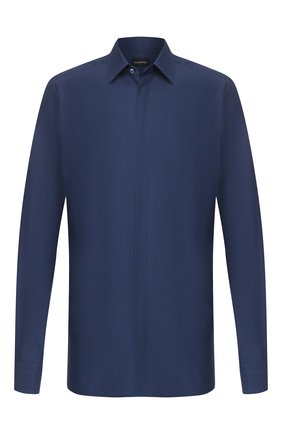 Мужская сорочка из смеси шелка и хлопка ERMENEGILDO ZEGNA синего цвета по цене 45800 руб., арт. 701401/9YC0CA | Фото 1 Мужская сорочка из смеси шелка и хлопка ERMENEGILDO ZEGNA синего цвета, арт. 701401/9YC0CA | Фото 1