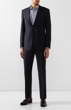 Мужская хлопковая сорочка ERMENEGILDO ZEGNA синего цвета по цене 29300 руб., арт. 701344/9MS0M2 | Фото 2 Мужская хлопковая сорочка ERMENEGILDO ZEGNA синего цвета, арт. 701344/9MS0M2 | Фото 2