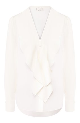Женская шелковая блузка ALEXANDER MCQUEEN белого цвета по цене 113500 руб., арт. 606021/QBAAF | Фото 1 Женская шелковая блузка ALEXANDER MCQUEEN белого цвета, арт. 606021/QBAAF | Фото 1
