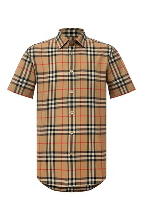 Мужская хлопковая рубашка BURBERRY бежевого цвета по цене 23100 руб., арт. 8020869 | Фото 1 Мужская хлопковая рубашка BURBERRY бежевого цвета, арт. 8020869 | Фото 1