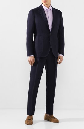 Мужская льняная рубашка RALPH LAUREN сиреневого цвета по цене 49950 руб., арт. 790780933 | Фото 2 Мужская льняная рубашка RALPH LAUREN сиреневого цвета, арт. 790780933 | Фото 2 (Рукава: Длинные; Длина (для топов): Стандартные; Материал внешний: Лен; Случай: Повседневный; Статус проверки: Проверена категория; Манжеты: На пуговицах; Воротник: Акула; Принт: Однотонные)