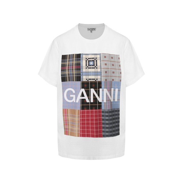Хлопковая футболка Ganni 10726921