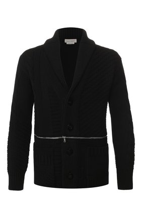 Мужская шерстяной кардиган ALEXANDER MCQUEEN черного цвета по цене 135500 руб., арт. 603248/Q1ALR | Фото 1 Мужская шерстяной кардиган ALEXANDER MCQUEEN черного цвета, арт. 603248/Q1ALR | Фото 1