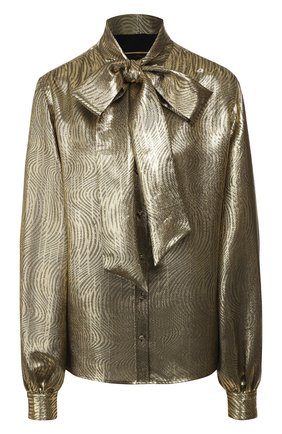 Женская блузка SAINT LAURENT хаки цвета по цене 149000 руб., арт. 606628/Y3A83 | Фото 1 Женская блузка SAINT LAURENT хаки цвета, арт. 606628/Y3A83 | Фото 1