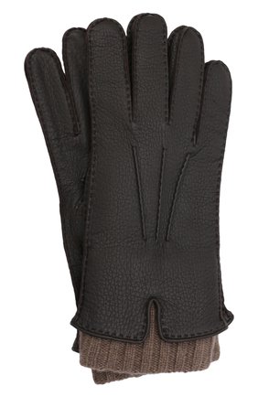 Мужские кожаные перчатки LORO PIANA темно-коричневого цвета, арт. FAG4758 | Фото 1 (Мужское Кросс-КТ: Кожа и замша; Статус проверки: Проверена категория; Материал: Натуральная кожа)