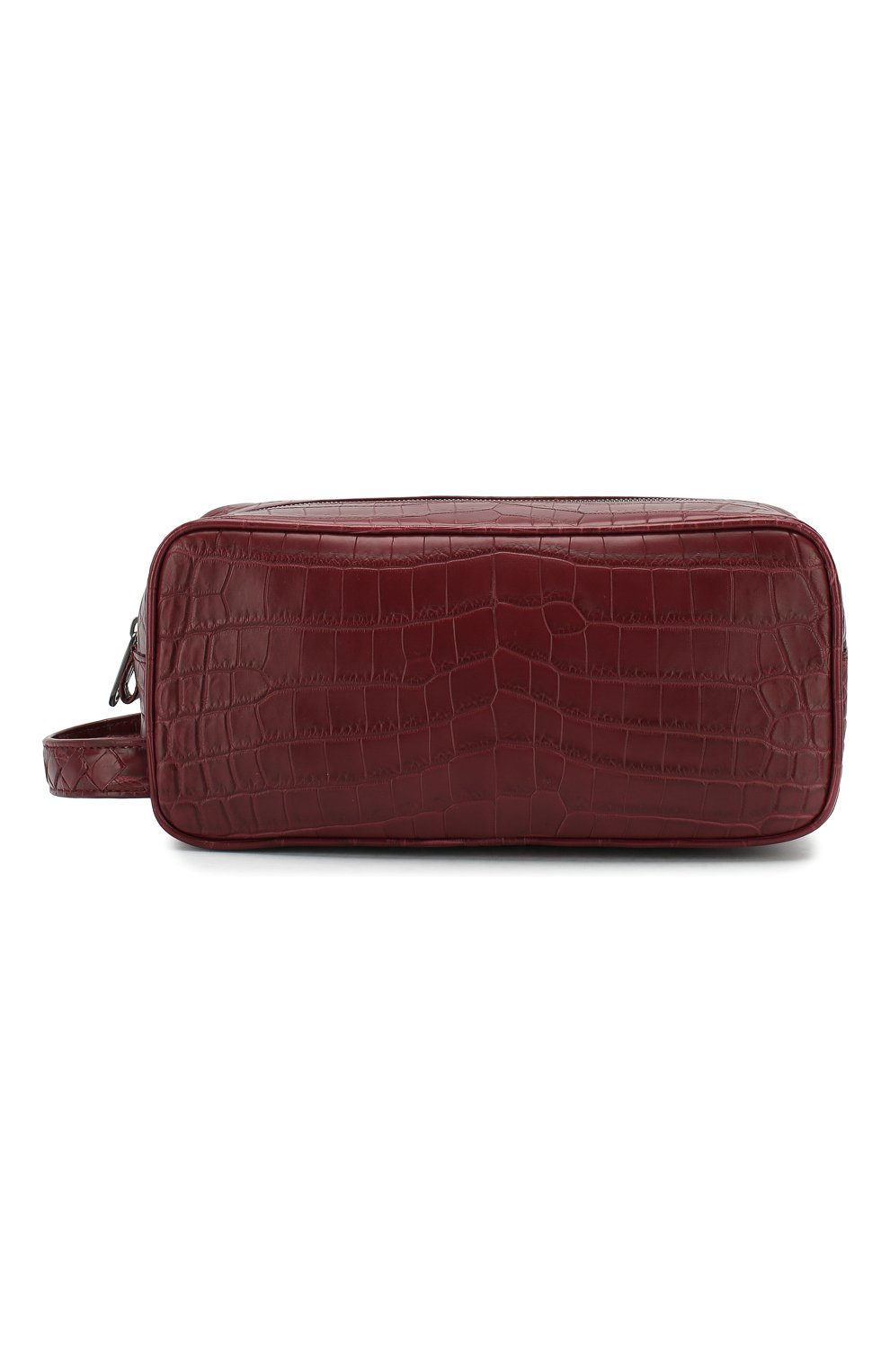 Мужской несессер из кожи крокодила BOTTEGA VENETA бордового цвета, арт. 248716/V912K/CNIL | Фото 1 (Материал: Экзотическая кожа; Статус проверки: Проверена категория)