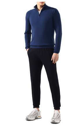 Мужской джоггеры из смеси хлопка и шелка ERMENEGILDO ZEGNA темно-синего цвета по цене 51950 руб., арт. UUI02/TT12 | Фото 2 Мужской джоггеры из смеси хлопка и шелка ERMENEGILDO ZEGNA темно-синего цвета, арт. UUI02/TT12 | Фото 2
