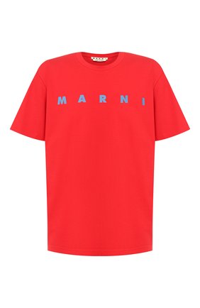 Мужская хлопковая футболка MARNI красного цвета по цене 22600 руб., арт. HUMU0143P0/S22763 | Фото 1 Мужская хлопковая футболка MARNI красного цвета, арт. HUMU0143P0/S22763 | Фото 1