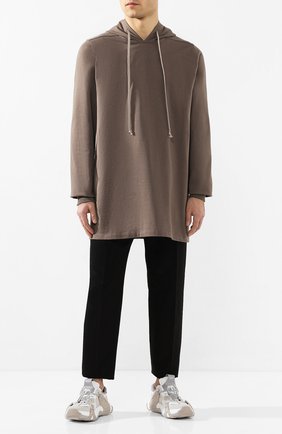 Мужской хлопковое худи RICK OWENS серого цвета по цене 42500 руб., арт. RU20S7285/BA | Фото 2 Мужской хлопковое худи RICK OWENS серого цвета, арт. RU20S7285/BA | Фото 2