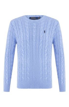 Мужской хлопковый джемпер POLO RALPH LAUREN голубого цвета по цене 12600 руб., арт. 710775885 | Фото 1 Мужской хлопковый джемпер POLO RALPH LAUREN голубого цвета, арт. 710775885 | Фото 1