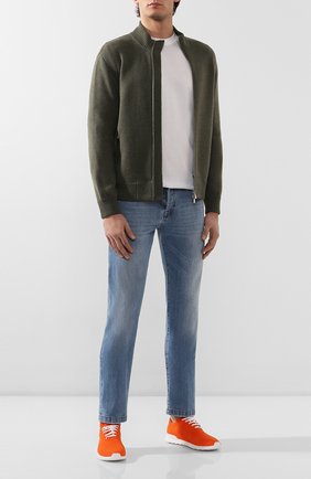 Мужские текстильные кроссовки KITON оранжевого цвета по цене 45200 руб., арт. USSFITSN00609 | Фото 2 Мужские текстильные кроссовки KITON оранжевого цвета, арт. USSFITSN00609 | Фото 2