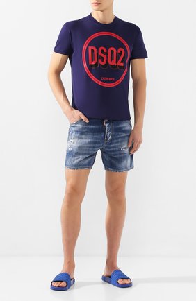 Мужские шлепанцы DOLCE & GABBANA синего цвета по цене 21150 руб., арт. CS1786/AX389 | Фото 2 Мужские шлепанцы DOLCE & GABBANA синего цвета, арт. CS1786/AX389 | Фото 2