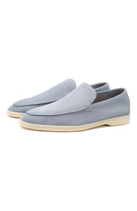 Мужские замшевые лоферы summer walk LORO PIANA голубого цвета по цене 58550 руб., арт. FAE8124 | Фото 1 Мужские замшевые лоферы summer walk LORO PIANA голубого цвета, арт. FAE8124 | Фото 1